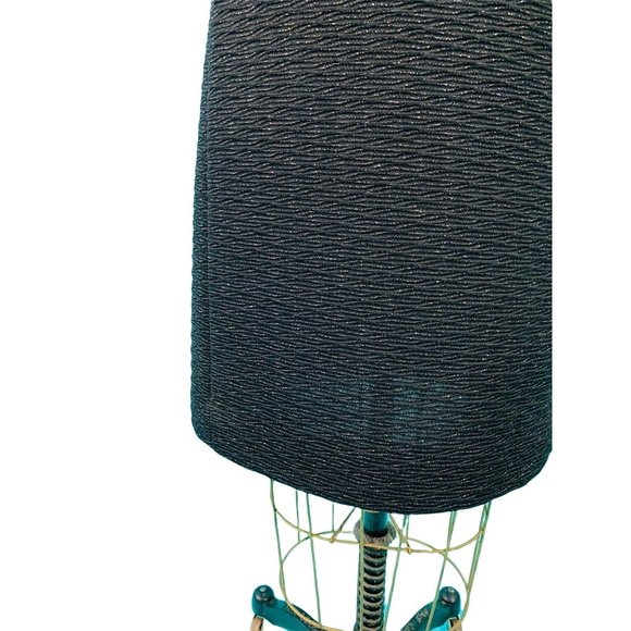 Vintage 60s Shift Dress Womens Medium Black Silver Metallic Cintura - Picture 4 of 10